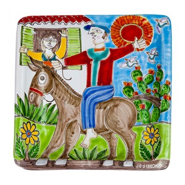 Squared plate DS 20x20 Greeting at the window Squared plate DS 20x20 Greeting at the window